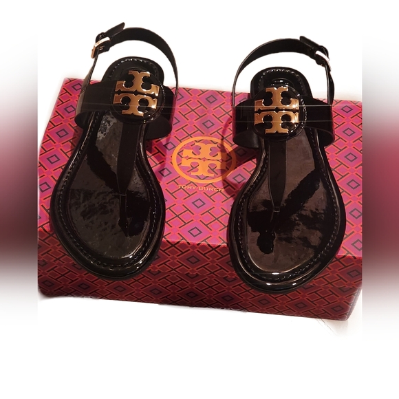 Tory Burch Shoes - NWT Tory Burch Bryce Slingback Sandals- Black Patent Leather- Size 9